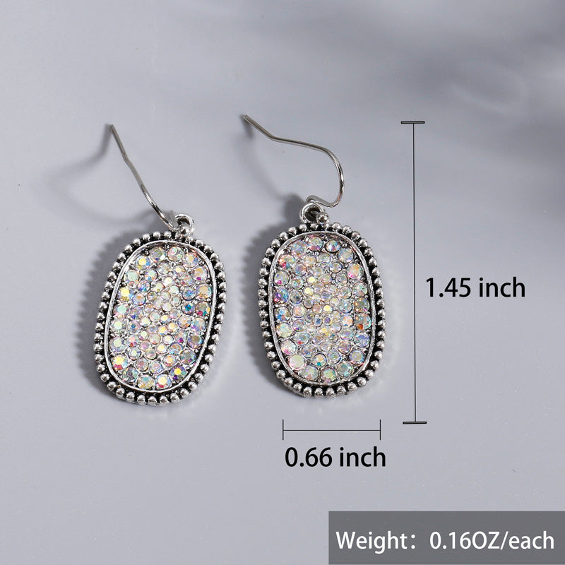 Bohemian Large Pendant Earrings with Synthetic Gemstone Personality Hook Earrings