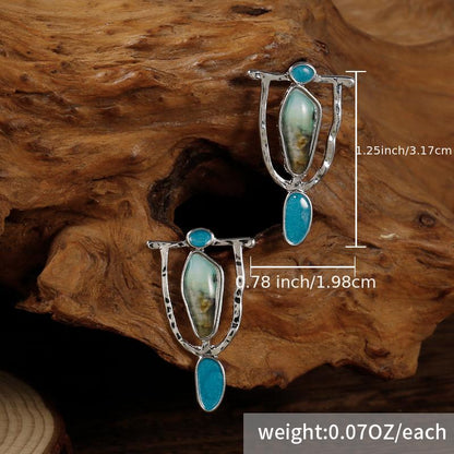 Classic Green Stone Pendant Earrings Silver Jewelry Ladies iBridal Wedding Jewelry Gift