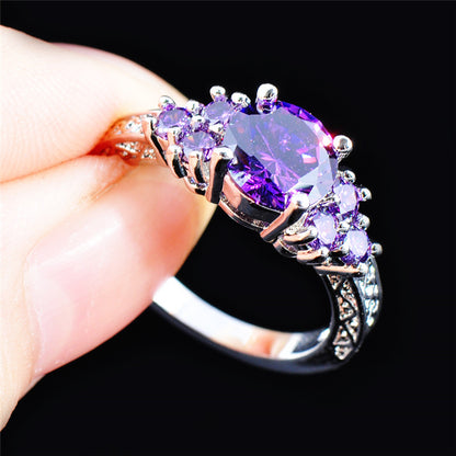 Elegant copper ring with synthetic zirconia, minimalist style, suitable for daily wear and special occasions, Valentine's Day gift for women, lovely jewelry