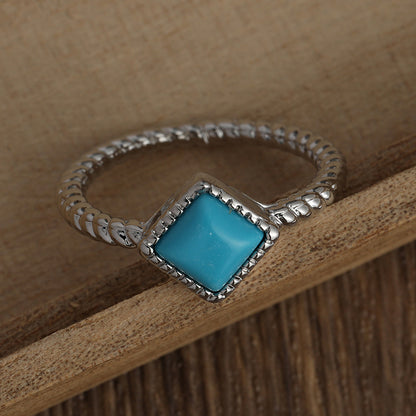 Bohemian ring set with square turquoise symbolizes simplicity and elegance with everyday clothing. The perfect birthday gift for someone you care about very much