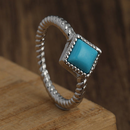 Bohemian ring set with square turquoise symbolizes simplicity and elegance with everyday clothing. The perfect birthday gift for someone you care about very much