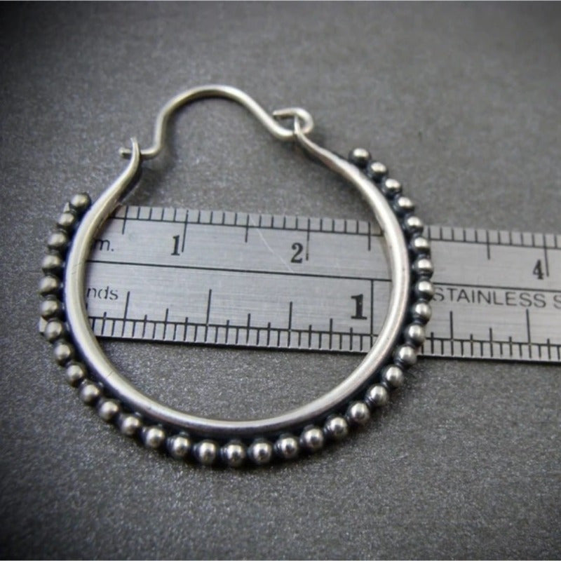 Silver Circle, Modern Circle, Tribal Circle, Tribal Jewelry, Unique Jewelry, Handmade Earrings, Gifts for Her