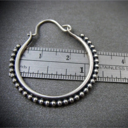 Silver Circle, Modern Circle, Tribal Circle, Tribal Jewelry, Unique Jewelry, Handmade Earrings, Gifts for Her