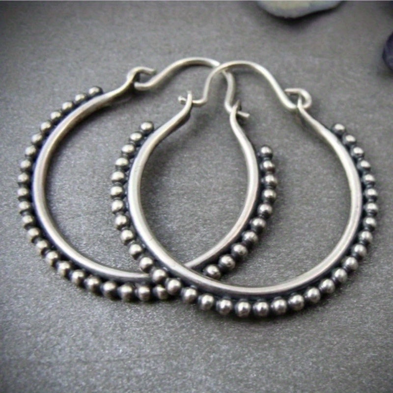 Silver Circle, Modern Circle, Tribal Circle, Tribal Jewelry, Unique Jewelry, Handmade Earrings, Gifts for Her