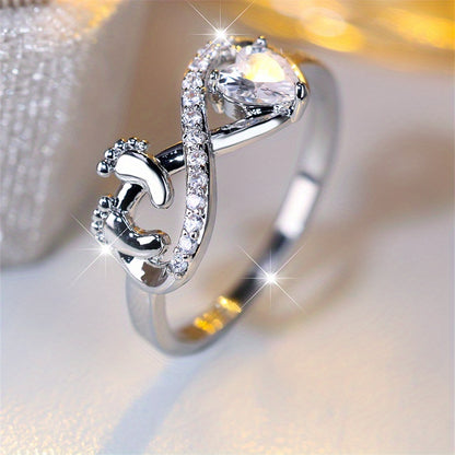 Fashion love cut white stone claw ring cute claw love hentai ring for mom mother's day jewelry gift pretend to play