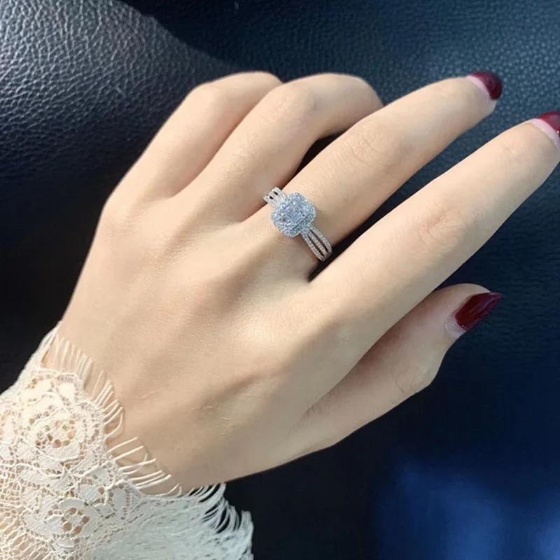 Elegant promise ring, silver plated with sparkling zircon, symbolizing elegance and beauty, engagement/wedding ring, replica of luxury jewelry