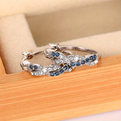 Elegant round earrings, suitable for women's wedding engagement wear, cross design earrings