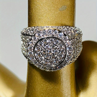 Luxury Gothic copper inlaid synthetic cubic Zirconia rings, atmospheric rings for men and women - perfect for weddings, banquets, holidays and Valentine's Day gifts, April birthstones.