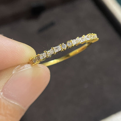 4-Piece Vintage Bohemian 14K Gold Copper Plated Ring Set, Synthetic Square Technetium, Ladies Stackable Bridal Jewelry for Everyday Wear and Christmas Gifts