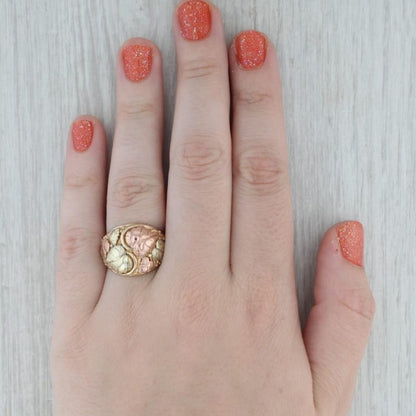 An antique bohemian 14K gold-plated copper ring with a unique design, handmade in three colors, suitable for daily wear and gift giving, unset, suitable for all seasons - Christmas Holiday Jewelry