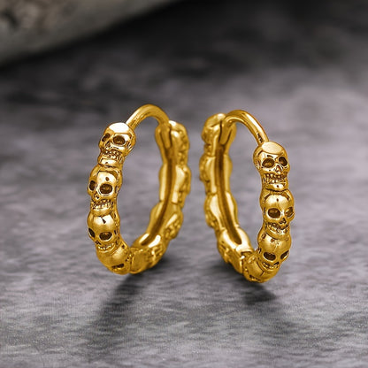 Halloween Skull Earrings for Women and Men - Vintage Gothic Style Copper Earrings, Nickel Plated Lead Free, Perfect for All Seasons, Casual Attire, and Party Occasions (1 Pair)