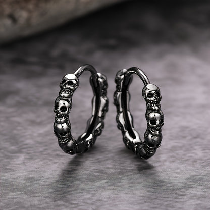 Halloween Skull Earrings for Women and Men - Vintage Gothic Style Copper Earrings, Nickel Plated Lead Free, Perfect for All Seasons, Casual Attire, and Party Occasions (1 Pair)