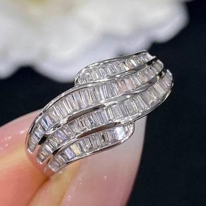 Ladies' elegant copper wedding anniversary ring - minimalist style, synthetic cubic Zirconia, April birthday stone, suitable for everyday and party occasions, ideal for Valentine's Day gifts