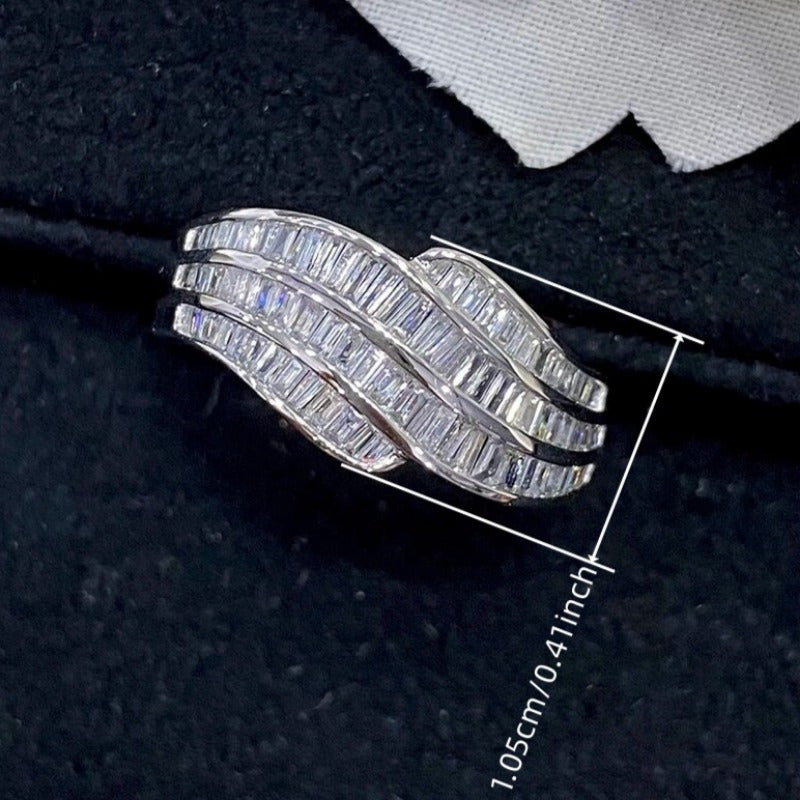 Ladies' elegant copper wedding anniversary ring - minimalist style, synthetic cubic Zirconia, April birthday stone, suitable for everyday and party occasions, ideal for Valentine's Day gifts