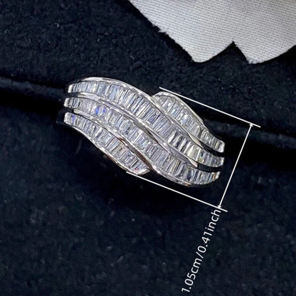 Ladies' elegant copper wedding anniversary ring - minimalist style, synthetic cubic Zirconia, April birthday stone, suitable for everyday and party occasions, ideal for Valentine's Day gifts