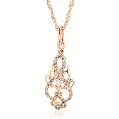 Pair of Gold Hollow Wreath Necklace Pendant Bridal Wedding Bohemian Jewelry Valentine's Day Gift