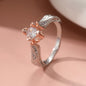 Vintage Bohemian elegant rose ring with cubic Zirconia-silver copper plating, suitable for daily wear and gift