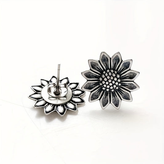 Retro small daisy stud earrings personalized sunflower earrings gift