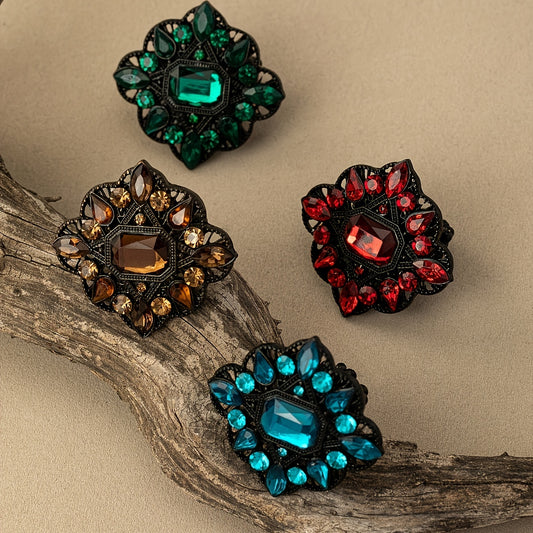 Vintage exaggerated color elastic ring