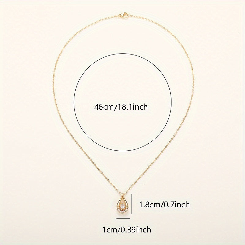 Zirconium drop pendant necklace, suitable for women, perfect for wedding proposals, parties and anniversary gifts.