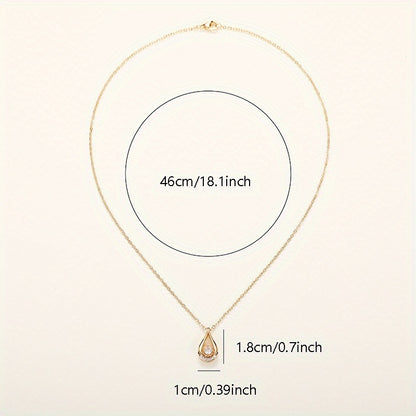 Zirconium drop pendant necklace, suitable for women, perfect for wedding proposals, parties and anniversary gifts.