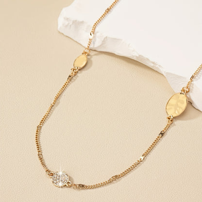 Retro simple metal style long necklace sweater chain, can be worn alone or stacked