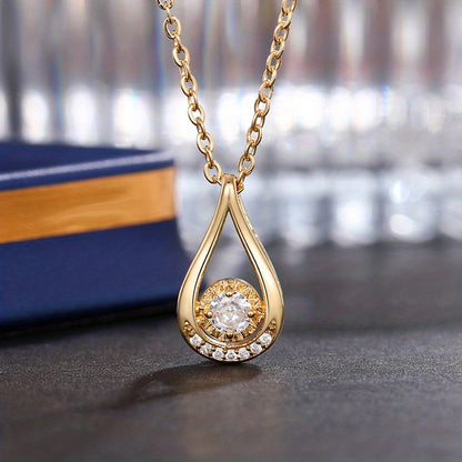 Zirconium drop pendant necklace, suitable for women, perfect for wedding proposals, parties and anniversary gifts.