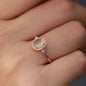Elegant Promise Ring 18k Gold Plated Moonstone Engagement Wedding Ring Gala Banquet Decoration Sweet Anniversary Gift