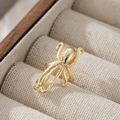 A classic and elegant octopus ear clip, copper fashion unplated ear clip, chic daily and party accessories jewelry, non-piercing design, single item