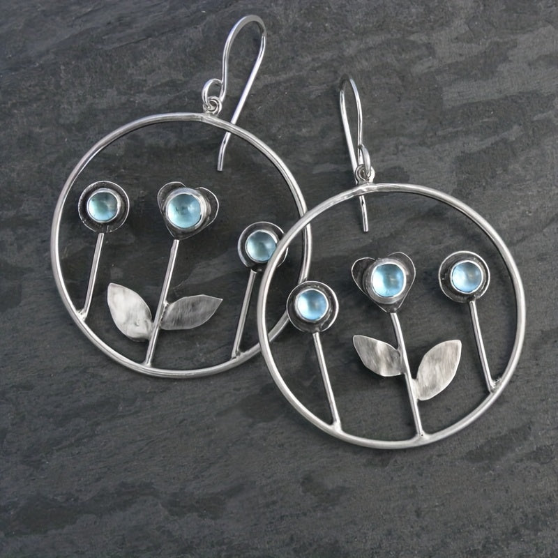 Creative Big Round Triple Flower Resin Earrings