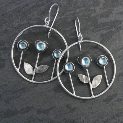 Creative Big Round Triple Flower Resin Earrings