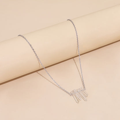 Women's daily accessories, simple natural irregular crystal pendant necklace (random quantity and size)