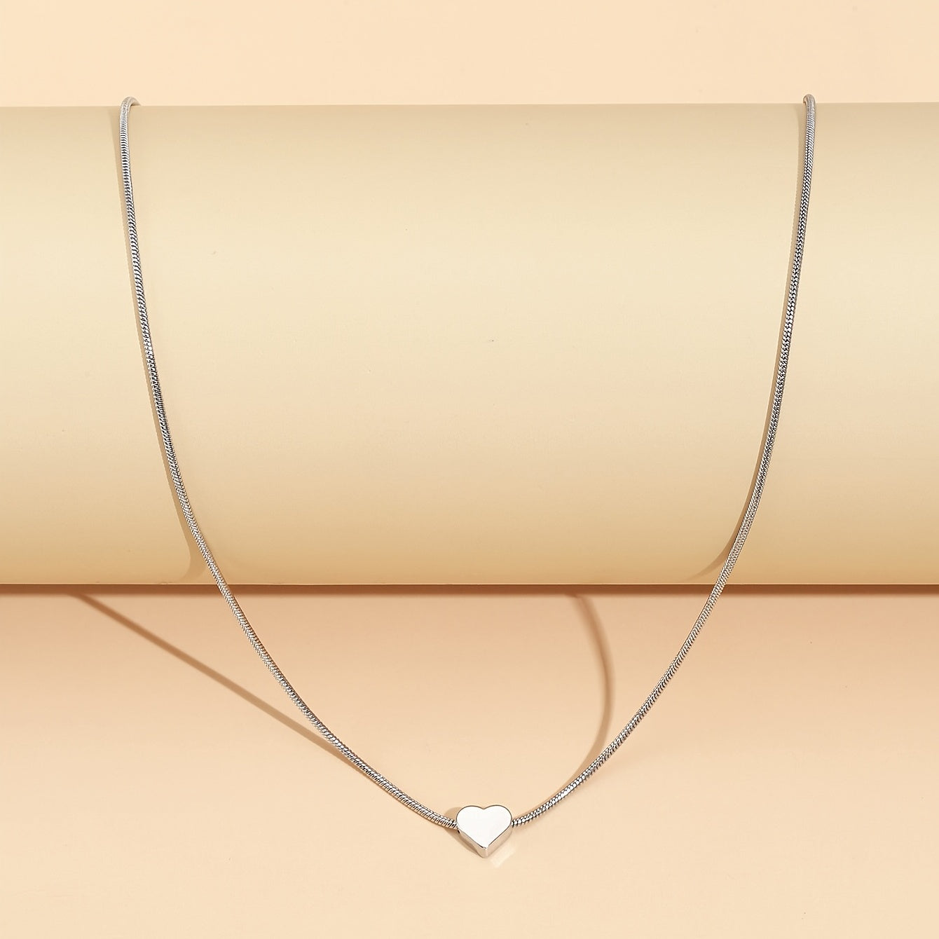 Ladies heart star pendant collarbone snake chain necklace