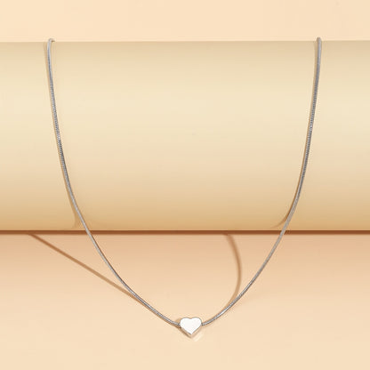 Ladies heart star pendant collarbone snake chain necklace