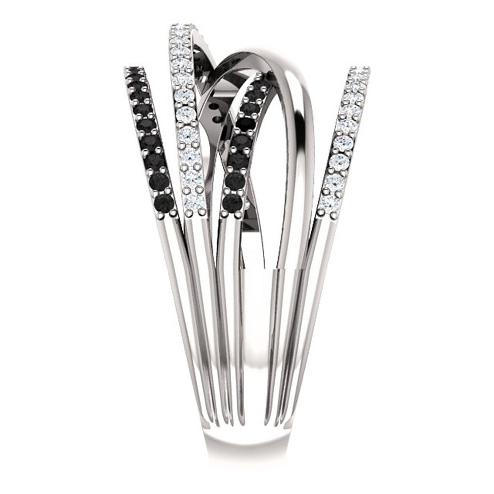 925 Silver Plated Black Zirconia Ring Anniversary Gift Engagement Wedding Ring Jewelry Gift Ladies Ladies