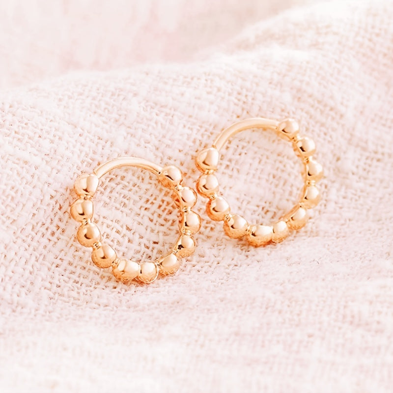 Elegant copper hoop earrings, suitable for women, simple and stylish, daily wear, nickel-free plating, suitable for all seasons, ideal for Ramadan celebrations