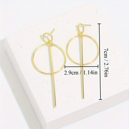 Ladies' Exaggerated Hollow Geometric Pendant Earrings Big Personality Simple Pendant Earrings