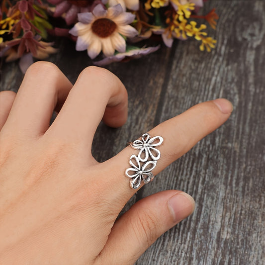 European and American flower opening adjustable women's ring