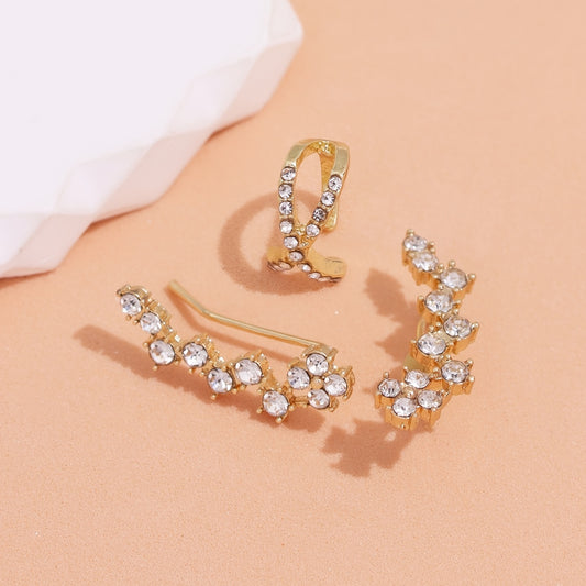 3-Piece Exquisite Shiny Rhinestone Earrings Set Women's Daily Party Prom Decorative Jewelry