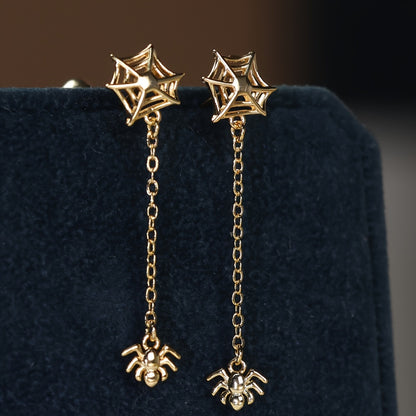 Tribal Gothic Spider Web Pendant Earrings, Copper Material, Unplated Finish, Versatile Design, Suitable for Gifts and Parties, Feather Free, Suitable for All Seasons