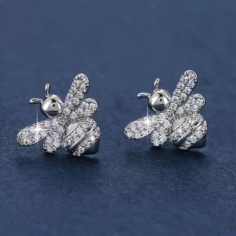 Creative and cute design bee Zirconia stud earrings party everyday casual earrings