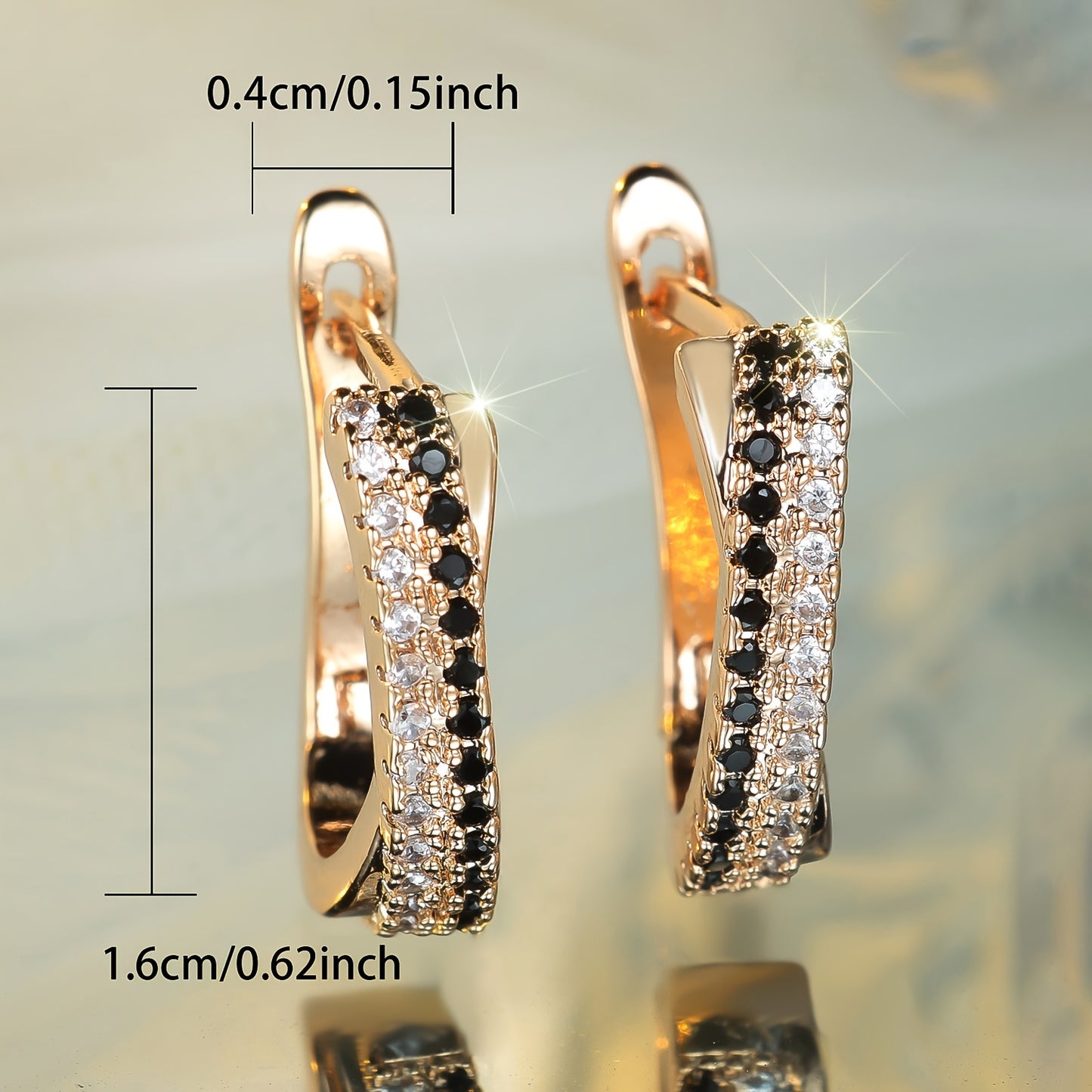 A pair of elegant and stylish colorful cross-ear buckles for Christmas luxury ladies ring earrings