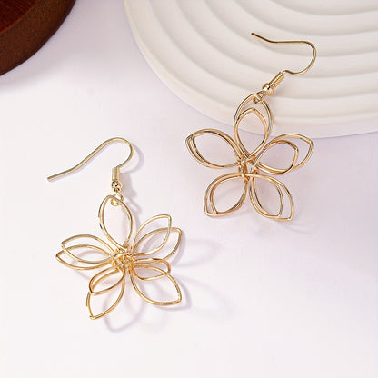 Floral earrings, alloy earrings, elegant style jewelry, fashionable women's gifts