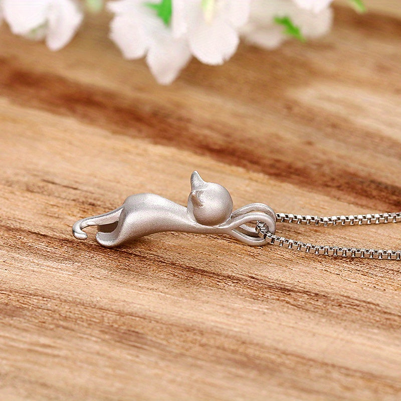 Simple and cute cat shape pendant necklace ladies daily casual party jewelry lover birthday gift