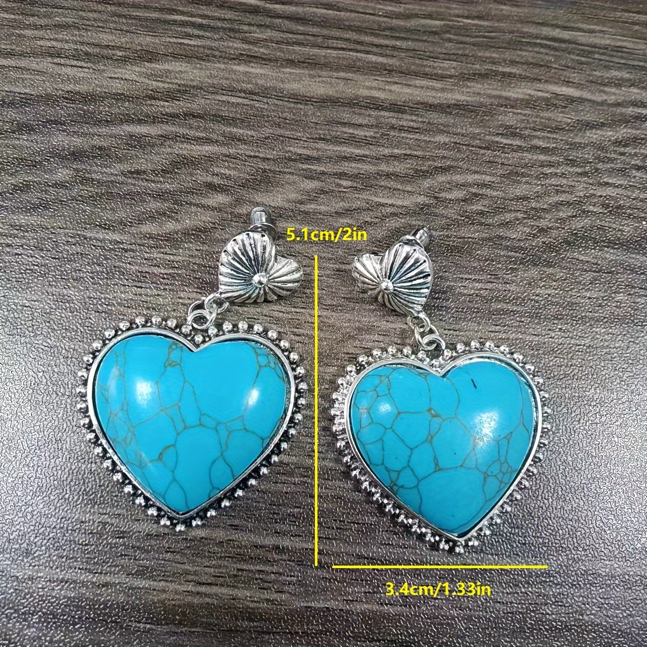 Independent Station Jewelry Western Peach Heart Red Turquoise Earrings Vintage Turquoise Love Earrings Valentine's Day