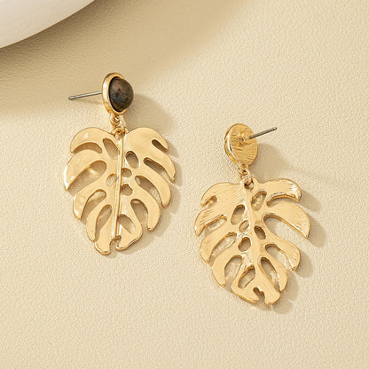 Vintage Bohemian Simple Leaf Stud Earrings Women's Earrings