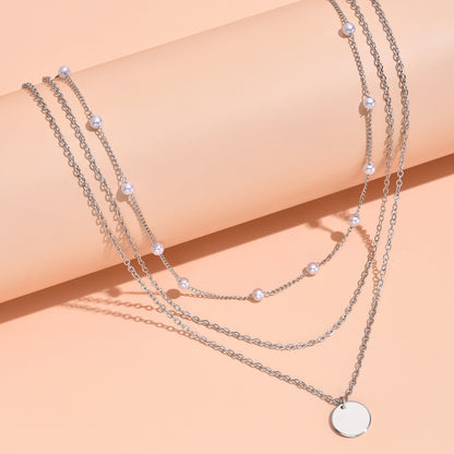 Two round charm stacked adjustable necklaces, exquisite fashion necklace accessories gifts