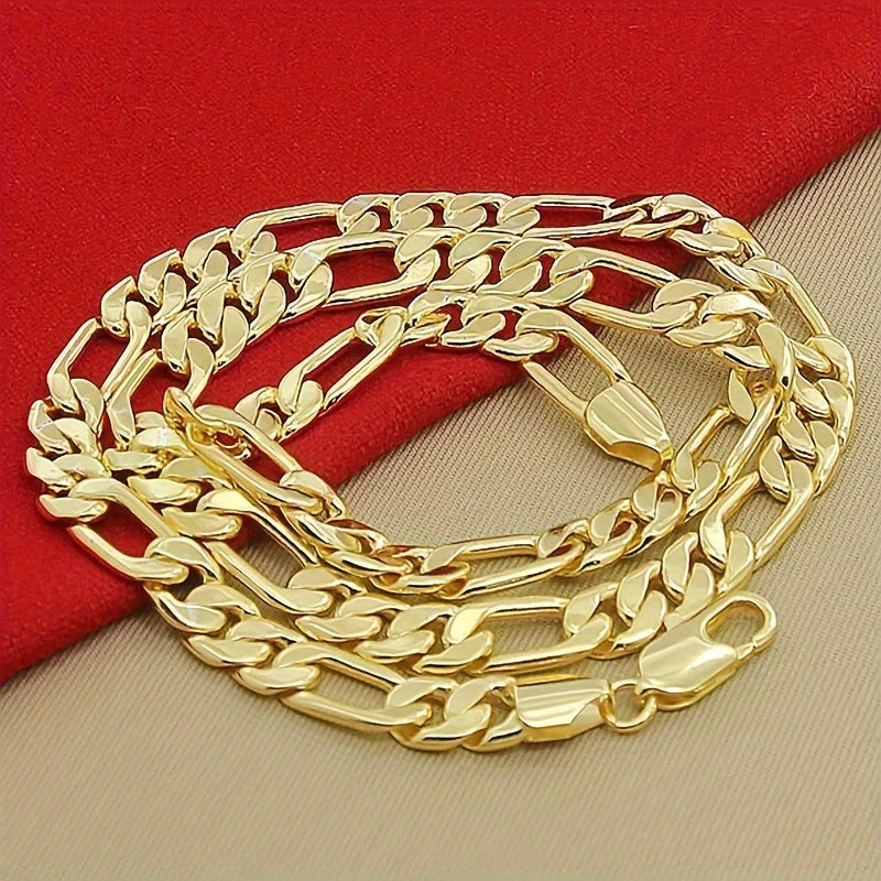 18K Gold Plated Flat Chain Necklace - Sport Style, Copper Base
