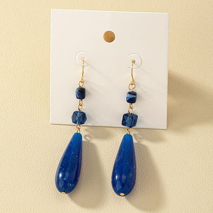 Vintage long water drop pendant earrings elegant acrylic hook earrings