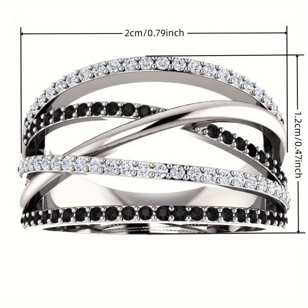 925 Silver Plated Black Zirconia Ring Anniversary Gift Engagement Wedding Ring Jewelry Gift Ladies Ladies